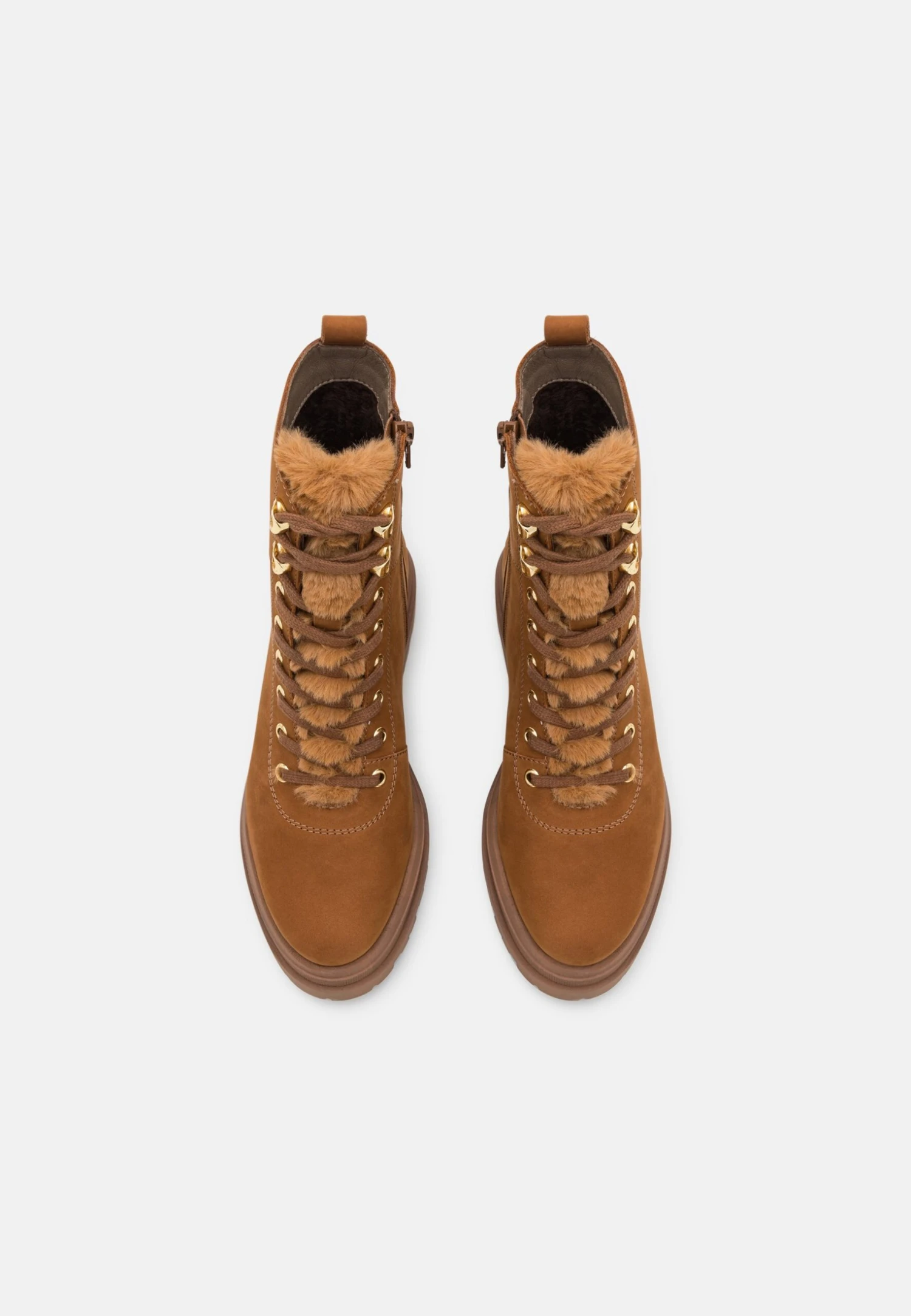 Anna Field Leather - Enkellaarsjes Met Plateauzool - Cognac 8 Anna Field Leather - Enkellaarsjes Met Plateauzool - Cognac - Afbeelding 6