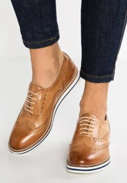 Anna Field Leather - Sportieve Veterschoenen - Cognac