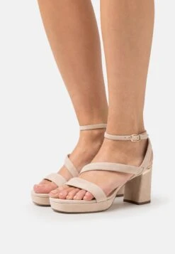 Leather- Sandalen Met Hoge Hak - Light Pink