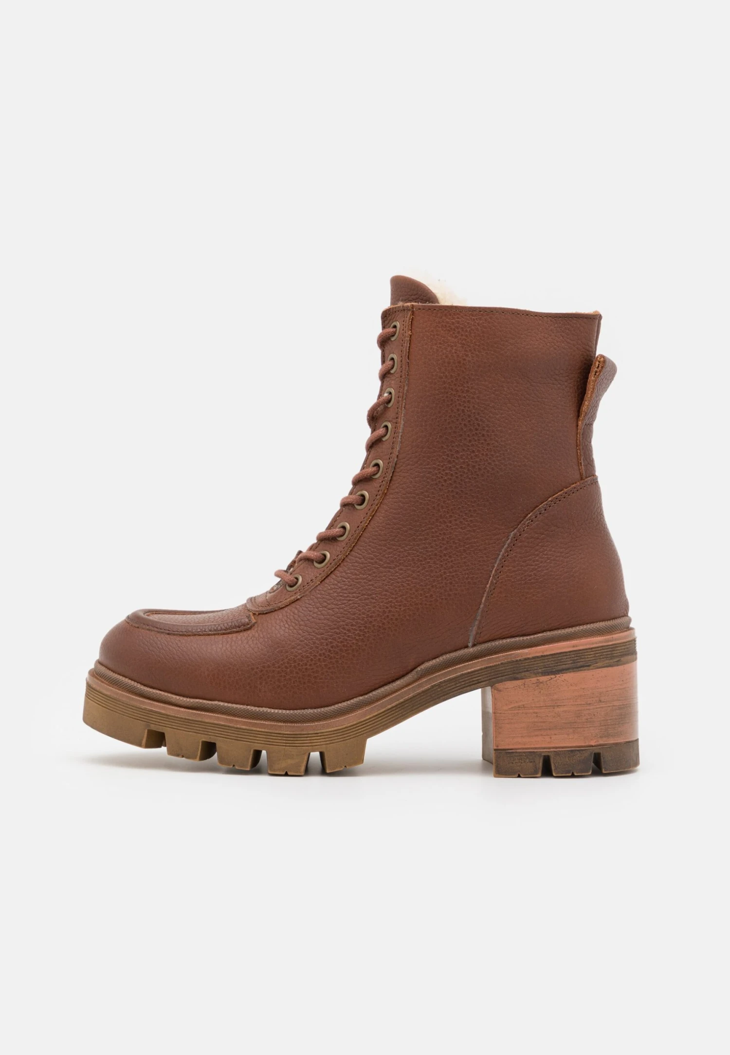 Anna Field Leather Winter Bootie - Snowboots- Cognac 4 Anna Field Leather Winter Bootie - Snowboots- Cognac - Afbeelding 2