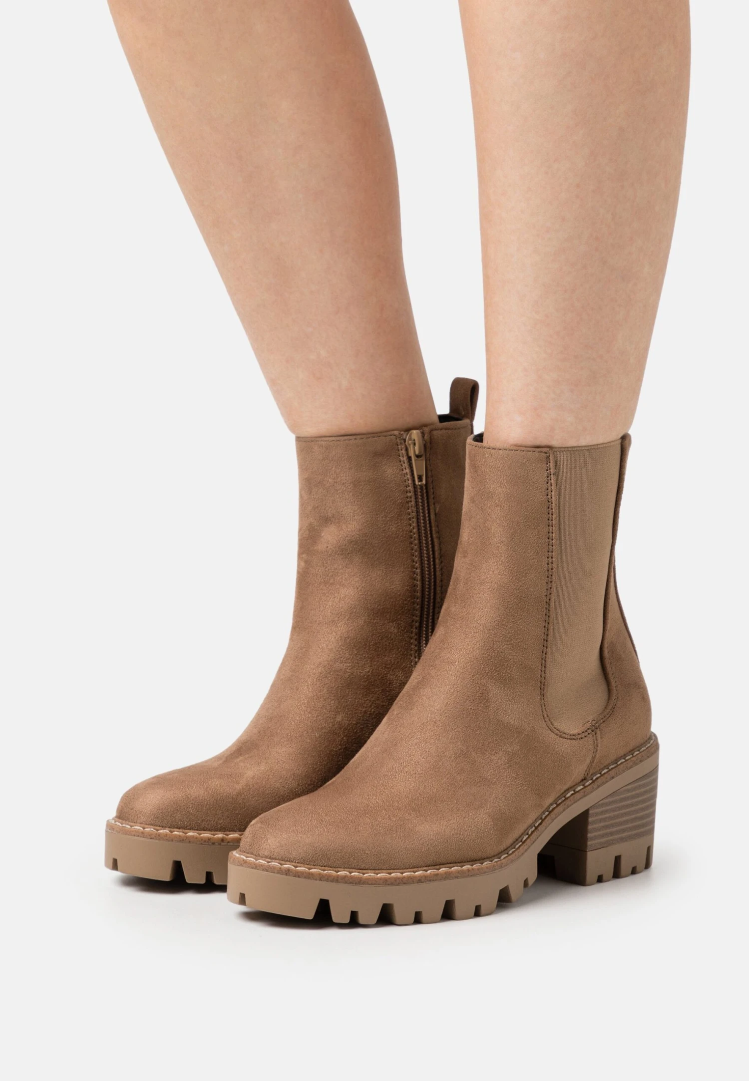 Anna Field Enkellaarsjes Met Plateauzool - Taupe 3 Anna Field Enkellaarsjes Met Plateauzool - Taupe