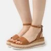 Anna Field Sandalen Met Plateauzool - Cognac